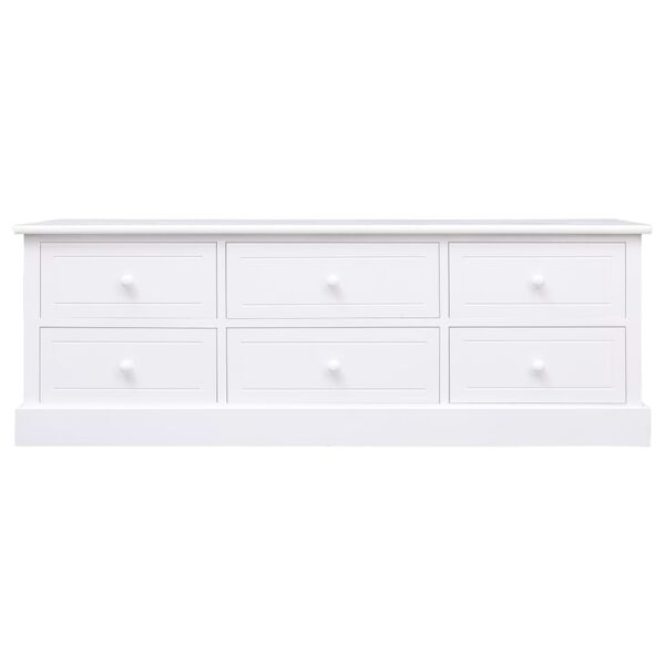 vidaXL ホールベンチ ホワイト 115x30x40cm 木製