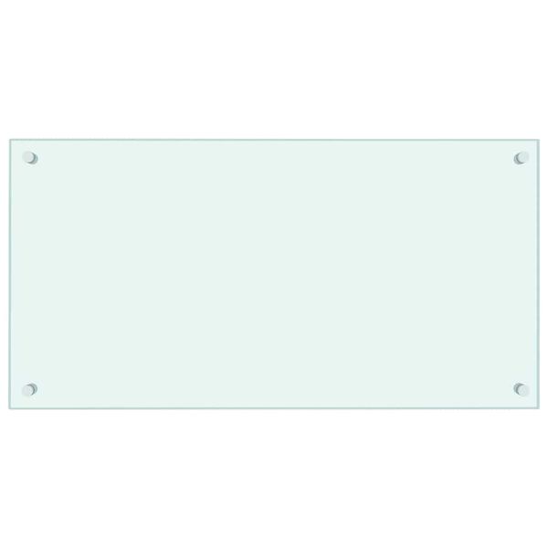 vidaXL キッチン用 汚れ防止板 ホワイト 80x40cm 強化ガラス製