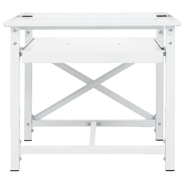 vidaXL 洗濯機置き台 引き出しボード棚付き ホワイト