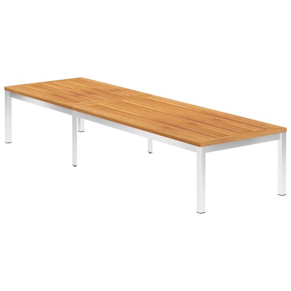 vidaXL サンラウンジャー アカシア無垢材＆ステンレススチール