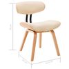 vidaXL ダイニングチェア 2点 クリーム 曲げ木＆合成皮革製