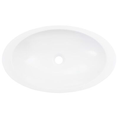 vidaXL 洗面器 59.3x35.1x10.7cm ミネラル成型/大理石成型 ホワイト