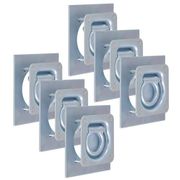 vidaXL トレーラー用 ラッシングリング 亜鉛メッキ鋼製 6点 2000kg