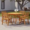 vidaXL 屋外ダイニング5点セット アカシア無垢材