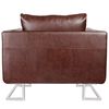 vidaXL キューブ型アームチェア クローム脚付き ブラウン 皮革製