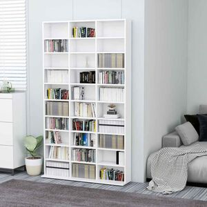 vidaXL CDキャビネット ホワイト102x23x177.5 cm エンジニアリングウッド