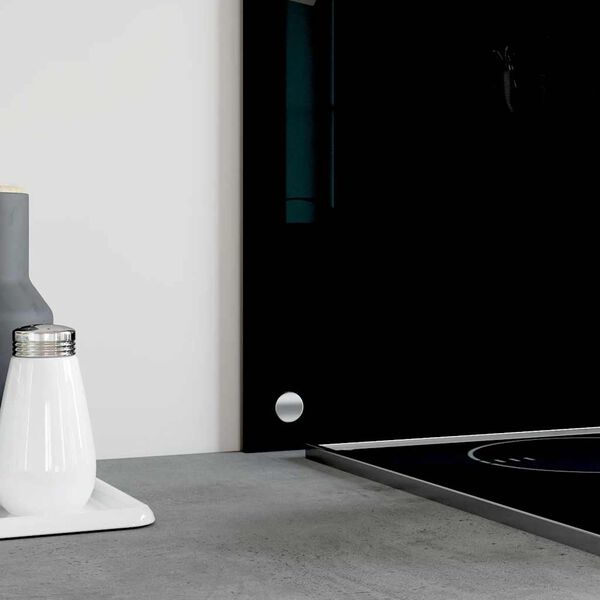 vidaXL キッチン用 汚れ防止板 ブラック 80x40cm 強化ガラス製