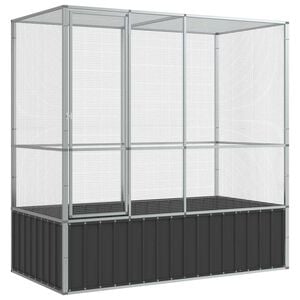 vidaXL 鳥小屋 シルバー 210.5x107x212 cm スチール