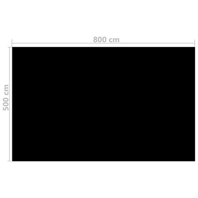 vidaXL フローティング ソーラープールフィルム 長方形 PE製 8 x 5 m ブラック