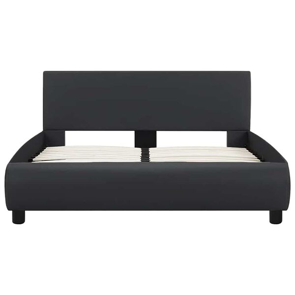 vidaXL ベッドフレーム LEDライト付き ブラック 合成皮革製 120x200cm