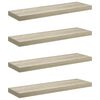 vidaXL フローティングウォールシェルフ 4点 オーク 80x23.5x3.8cm MDF