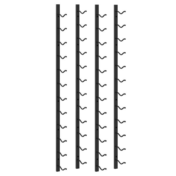 vidaXL 壁掛けワインラック 12本 2点 ブラック 鉄製