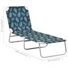 vidaXL 折りたたみサンラウンジャー スチール＆布製 リーフ柄