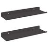 vidaXL フローティング棚 2 個 ブラック 30 x 9 x 2.5 cm スチール