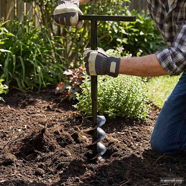 vidaXL グラウンドドリル ハンドル付き 120mm 延長チューブ 13m スチール