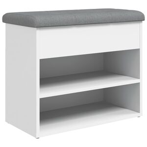 vidaXL シューベンチ ホワイト 62x32x50 cm エンジニアードウッド