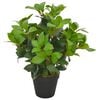 vidaXL 人工観葉植物 月桂樹 (ローレル) ポット付き 40cm グリーン