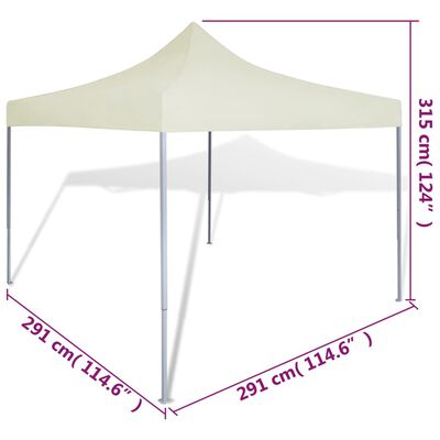 vidaXL 折りたたみ式テント クリーム 3x3m