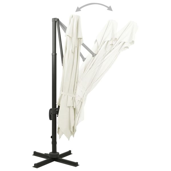 vidaXL カンチレバーガーデンパラソル ダブルトップ 300x300 cm サンド