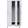 vidaXL ロッカーキャビネット 収納スペース3点 スチール 90x45x180cm グレー