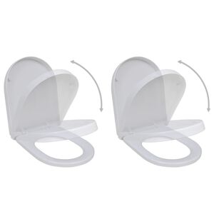 vidaXL ソフトクローズ蓋付き便座 2個セット プラスチック製 ホワイト