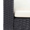 vidaXL 3人掛けガーデンソファ クッション付き ブラック ポリラタン製