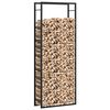 vidaXL 薪ラック マットブラック 80x28x222 cm スチール