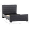 vidaXL ベッドフレーム グレー スエード調 合成皮革製 90x200cm