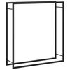 vidaXL 薪ラック マットブラック 110x28x116cm スチール製