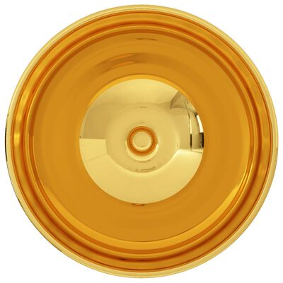 vidaXL 洗面器 32.5x14cm 陶器製 ゴールド