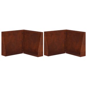 vidaXL 保持壁 2 個 50 x 50 x 30 cm 耐候性スチール 錆