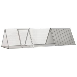 vidaXL ラビットケージ グレー 302.5x80.5x71 cm 亜鉛メッキ鋼