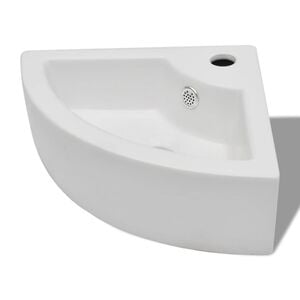 vidaXL 洗面器 オーバーフロー付き 45x32x12.5cm ホワイト