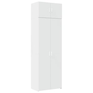 vidaXL スリム収納キャビネット ホワイト 70x42.5x225cm エンジニアリングウッド