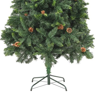 vidaXL フェイククリスマスツリー 松ぼっくり付き 210cm グリーン
