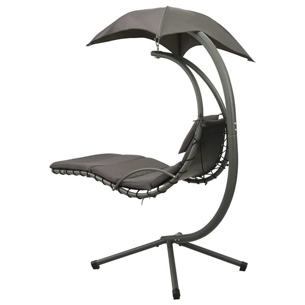 vidaXL ガーデンスイングチェア グレー 190x90x200 cm 布製