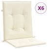 vidaXL ガーデン　ローバックチェアクッション 6点 クリーム 100x50x3cm オックスフォードファブリック