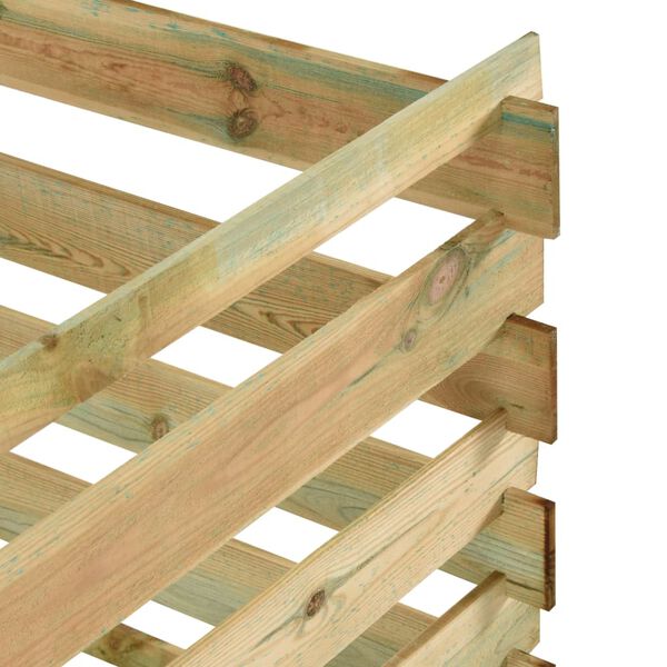 vidaXL ガーデン堆肥箱 すのこデザイン 120x120x70cm 含浸松材