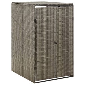 vidaXL シングルホイールビン小屋 グレー 70x80x117cm ポリラタン製
