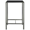 vidaXL ガーデンバーテーブル グレー 70x70x110cm ポリラタン＆ガラス製