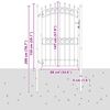 vidaXL フェンスゲート 杭付 スチール製 103 x 147 cm ブラック