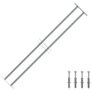 vidaXL 防犯用 窓格子 調節可能 クロスバー2本付き 1000-1500mm