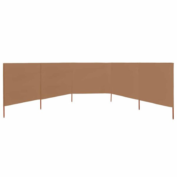 vidaXL 防風スクリーン パネル5枚 布製 600x80cm トープ