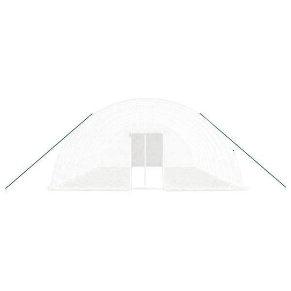 vidaXL スチールフレーム温室 ホワイト 60 m&sup2; 10x6x2.85 m