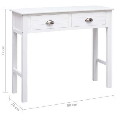 vidaXL コンソールテーブル 90x30x77cm 木製 ホワイト