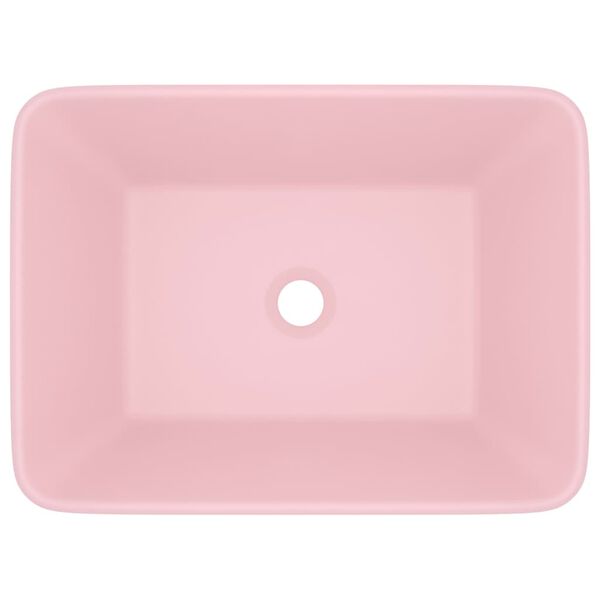 vidaXL 洗面器 マットピンク 41x30x12cm セラミック
