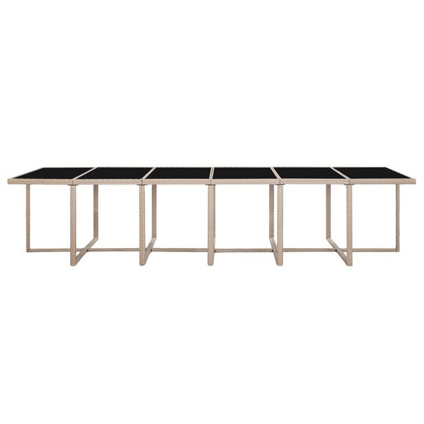 vidaXL 屋外ダイニング17点セット クッション付き ポリラタン製 ベージュ