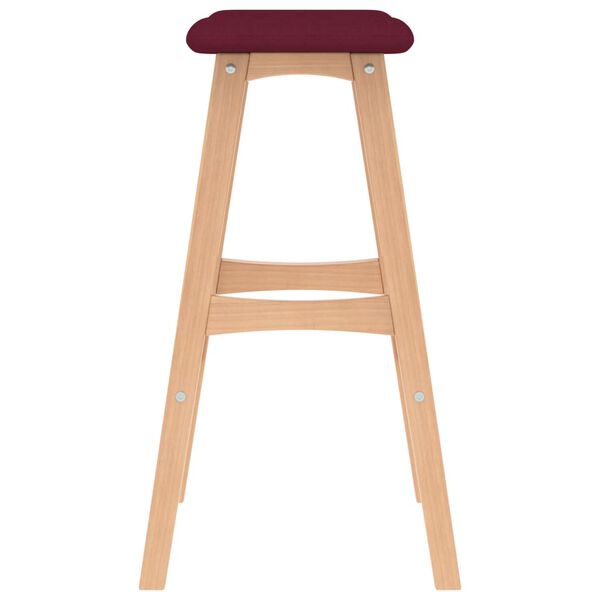 vidaXL バースツール 2点 ワインレッド 布製