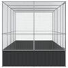 vidaXL 鳥小屋 拡張付き シルバー 418x207x212 cm スチール