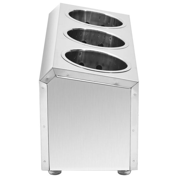 vidaXL カトラリーホルダー 3つ穴 長方形 ステンレススチール